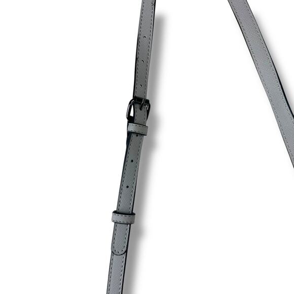 Calvin Klein NWT Dove Grey Finley Saffiano Flap Sleek Classy Crossbody Bag - Picture 7 of 12